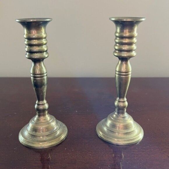 Brass candle holder set